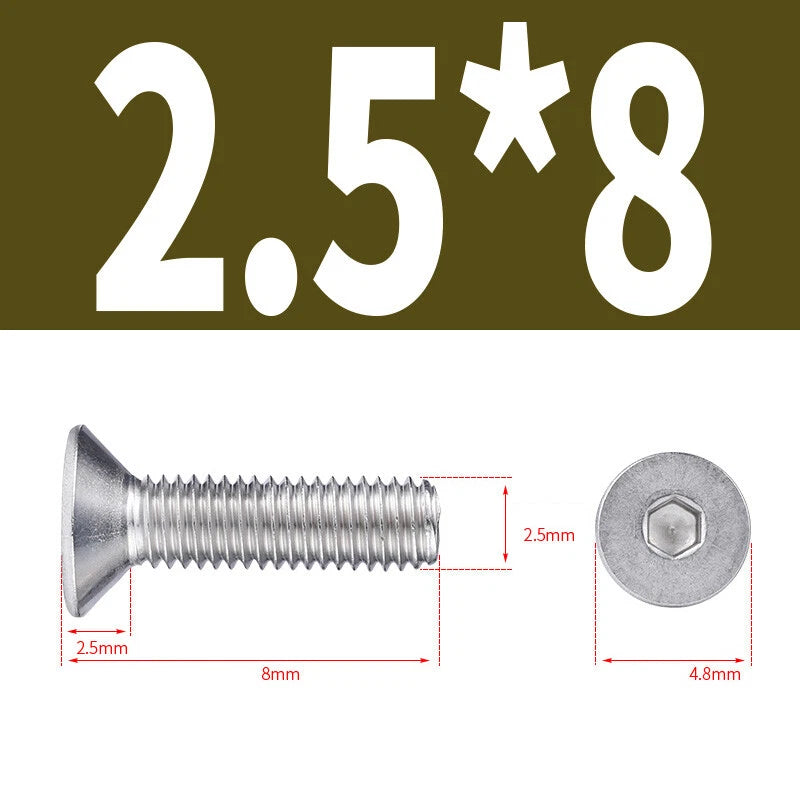 Allen Countersunk Head Screws V4A Steel Hexagon Socket Flat Head Machine Screw