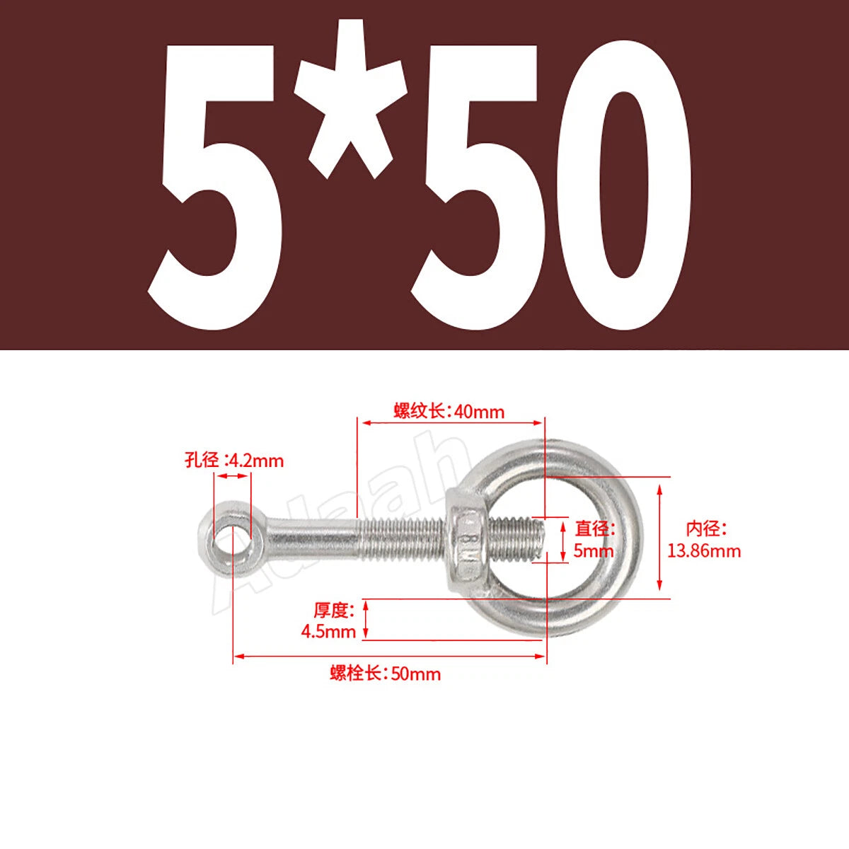 A2 Stainless Steel Lifting Eye Bolts with Ring Eye Nut M5,6,8,10,12,16,18,20,24