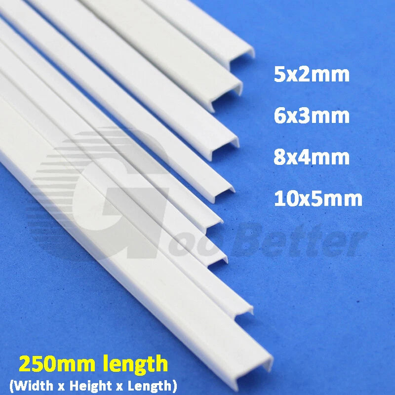 ABS Plastic Rods & Tubes – Round, Square, U/L/H-Profile Styrene Strips 250mm