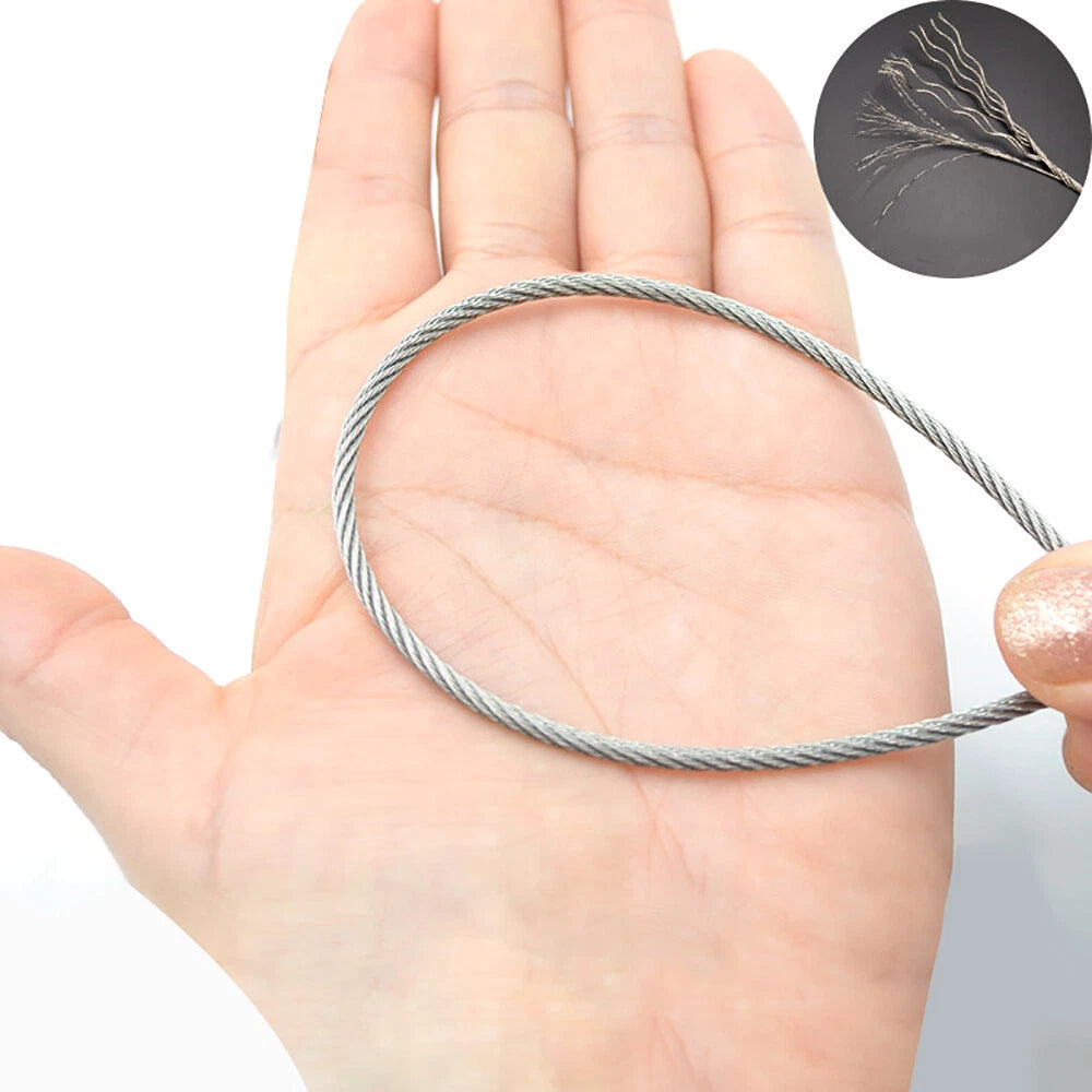 1mm-20mm Stainless Steel Wire Rope Lifting Metal Cable 2/3/4/5/6/8/10/12/14/16mm