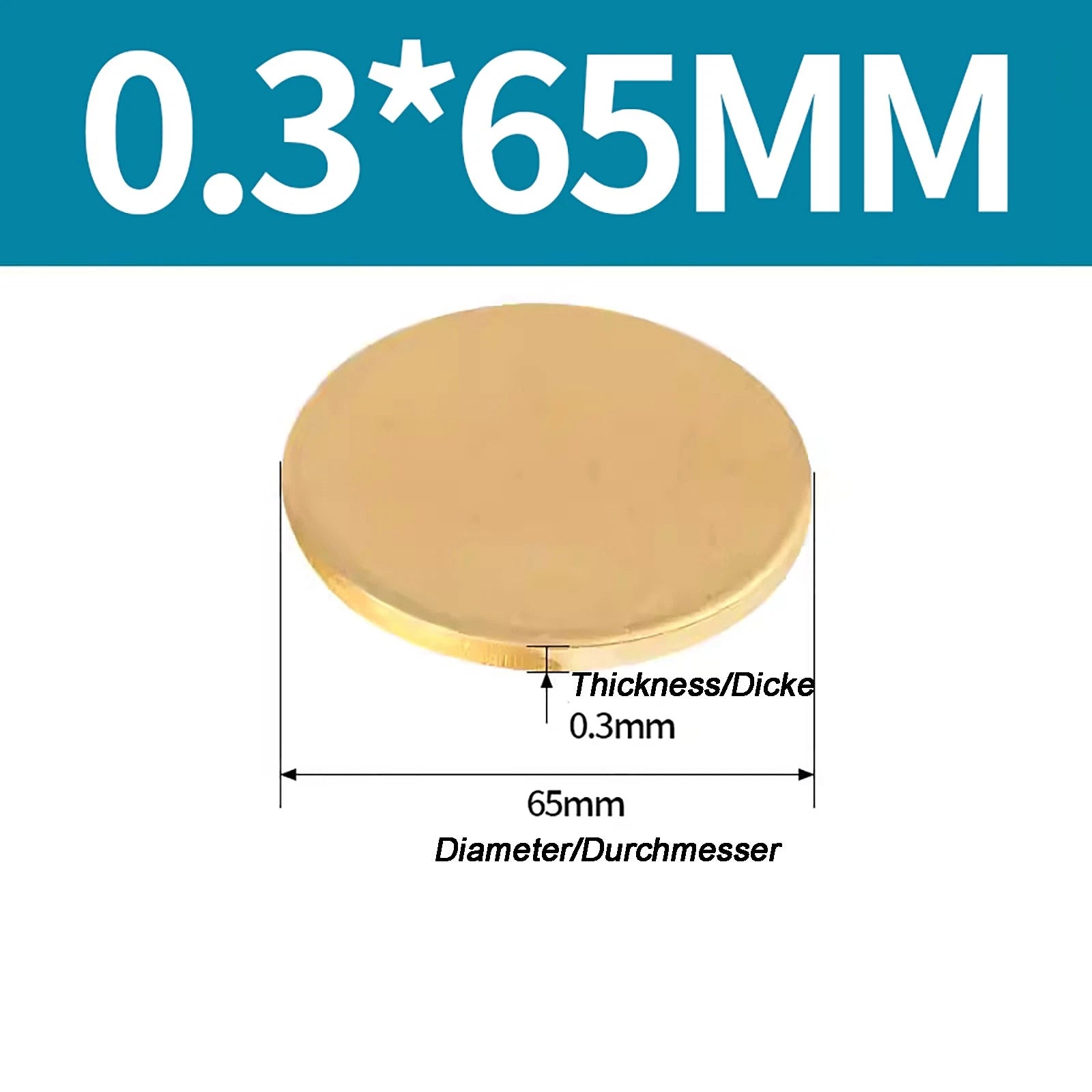 Solid Brass Discs Blanks Metal Round Sheets Thick 0.3mm - 6mm Dia 10mm - 180mm