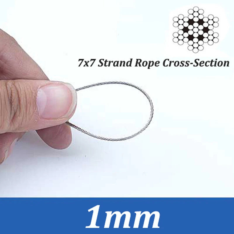 0.3mm 0.5mm 0.8mm 1mm 5mm 10mm 12mm 16mm 304 Steel Wire Rope Lifting Metal Cable
