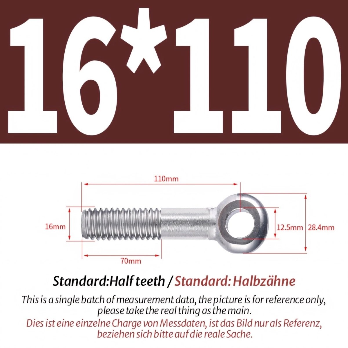M16 M18 Stainless Steel A2 Eye Bolts – Threaded Ring for Catenary Wire & Hanging - HomeDIYer
