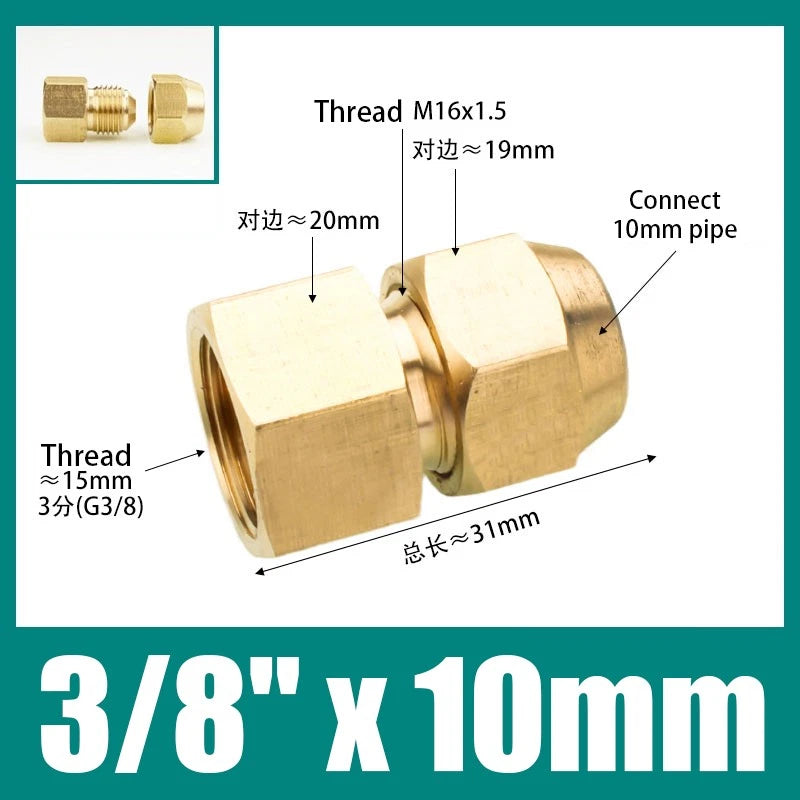 Brass Compression Straight Coupling Connector – Flared Fittings for Copper Pipe