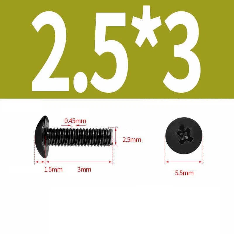 Phillips Pan Head Machine Screws — Nickel Plating & Black Zinc, M2–M6, 10 or 25 Pcs
