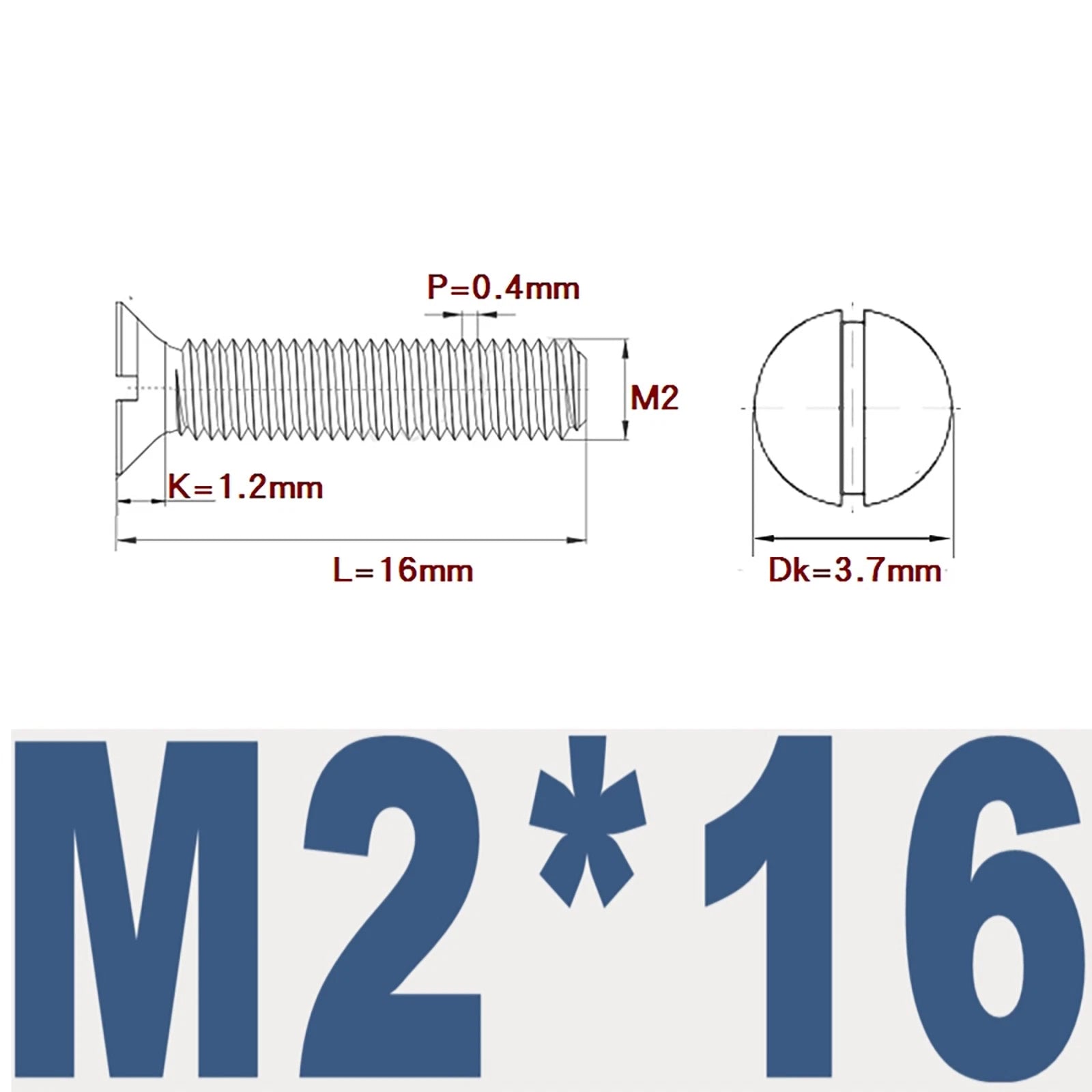Countersunk Slotted Machine Screws M2–M8 | A2 Stainless Steel DIN 963