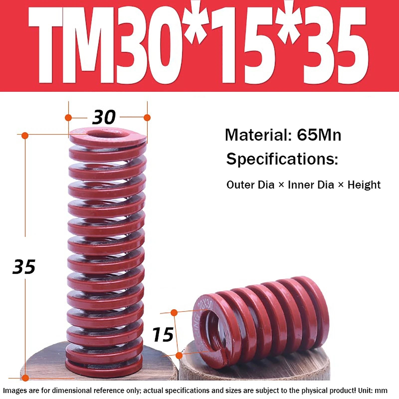 Heavy Load Duty Compression Die Spring, 8mm-50mm Diameter & Up To 400mm Long JIS