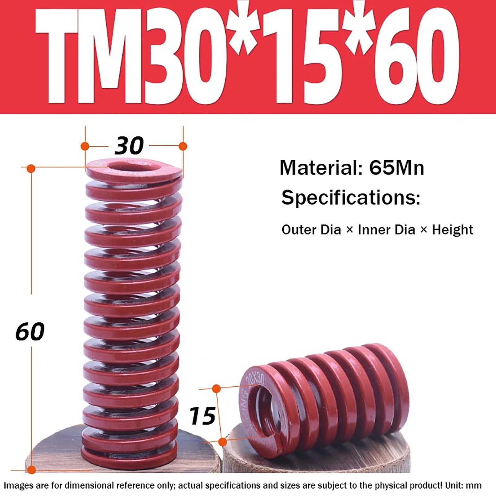Heavy Load Duty Compression Die Spring, 8mm-50mm Diameter & Up To 400mm Long JIS