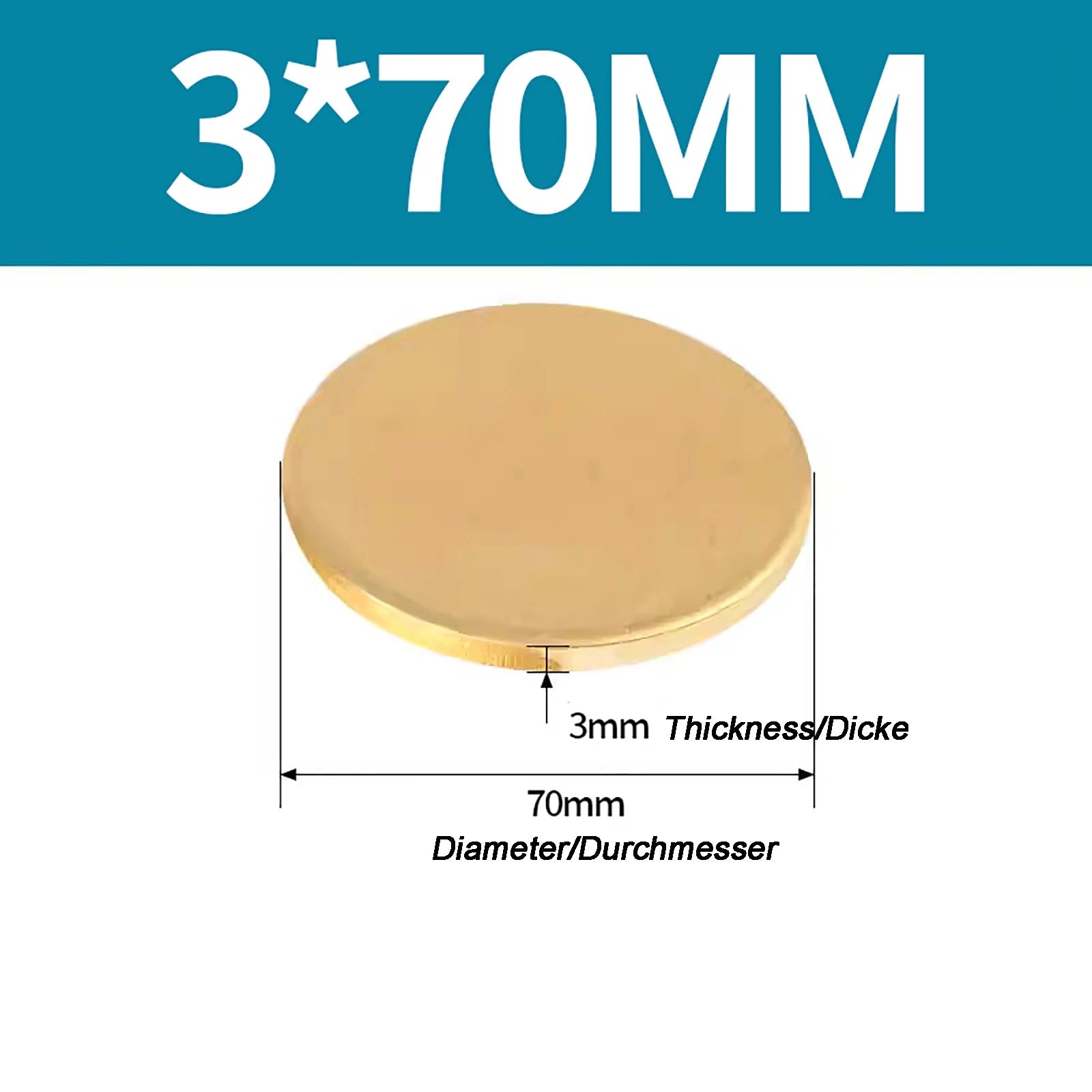 Solid Brass Discs Blanks Metal Round Sheets Thick 0.3mm - 6mm Dia 10mm - 180mm