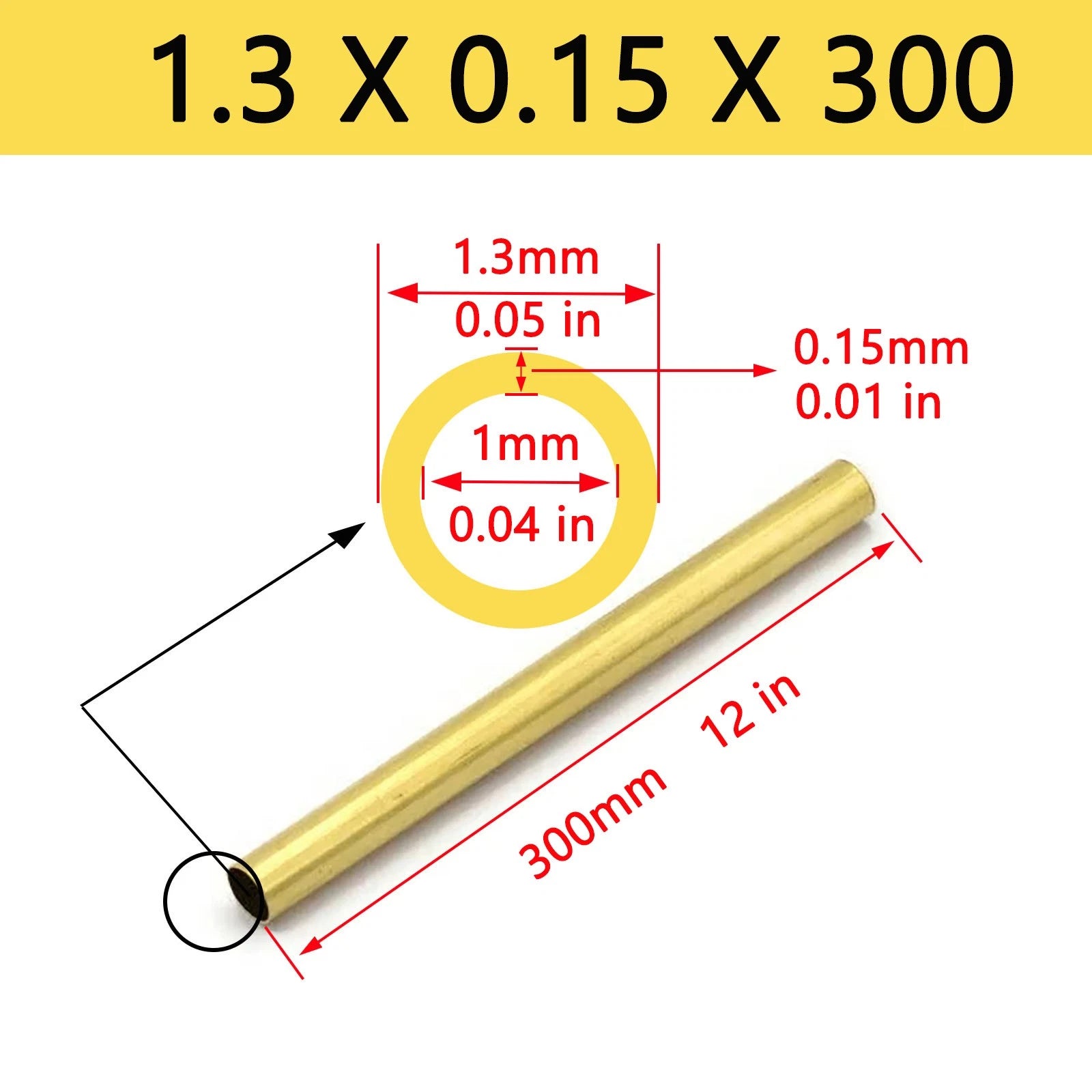 Brass Tubes ROUND PIPE Cu 62% OD 2mm 3mm 4mm 5mm 6mm To 25mm Length 300mm 0.3m