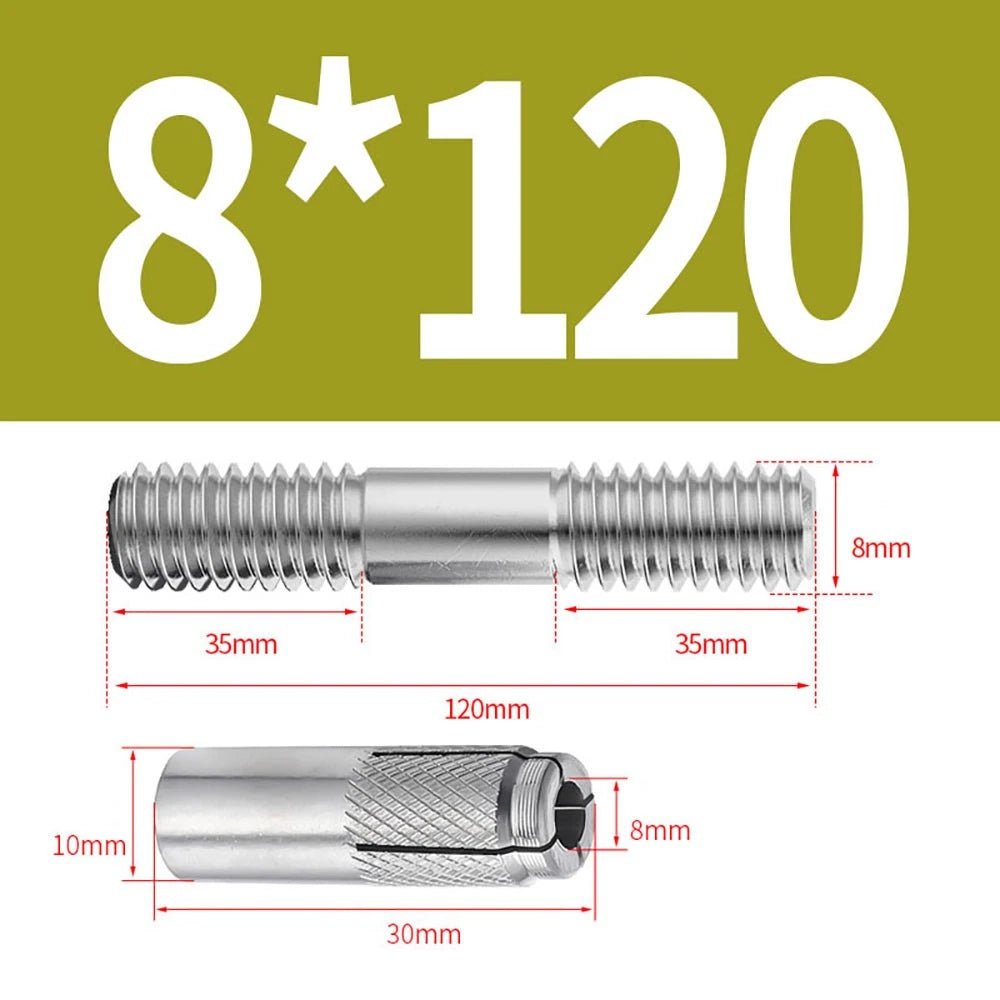 Stainless Steel A4 Expansion Bolts Threaded Stud Rod M6–M12 Extra Long - HomeDIYer