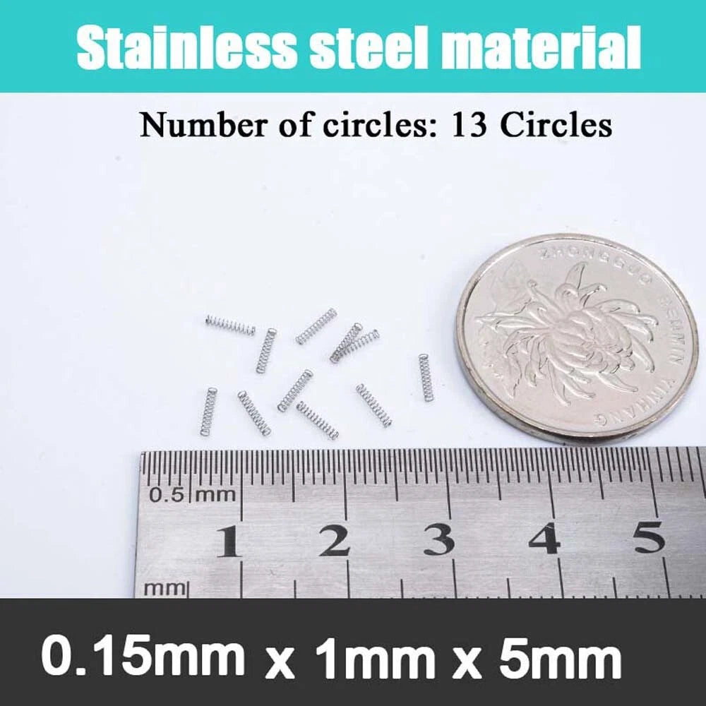 10Pcs 0.15mm WireDia 304 Stainles Steel Compression Spring Pressure Small Spring