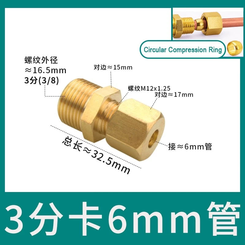 Brass Male Thread Compression Fittings – Circular, Conical & Double Ring, 1/8" to 1/2"