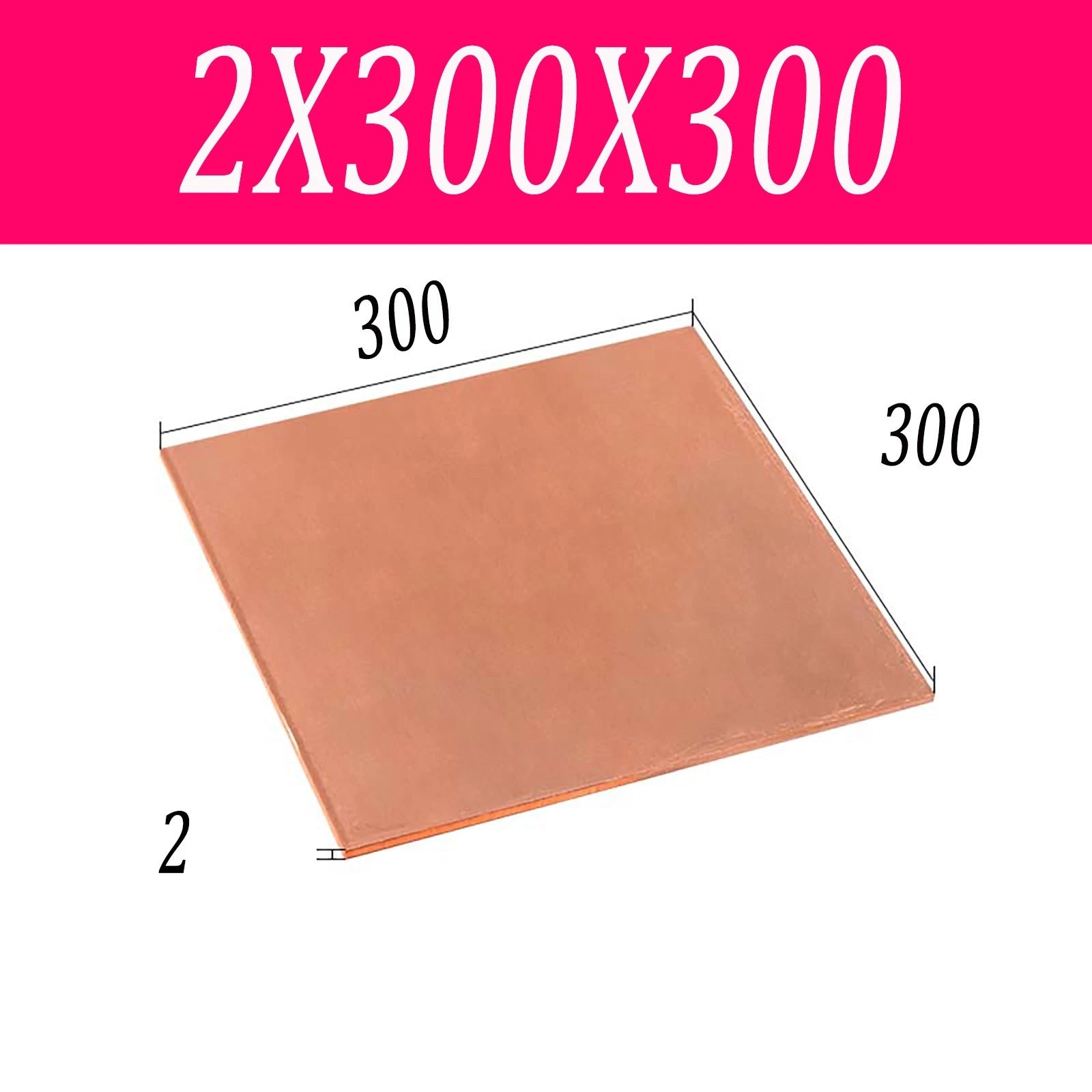 Copper Sheet T2 99.9% Pure Cu Metal Sheet Flat Stock Plate Thick 0.5mm-10mm