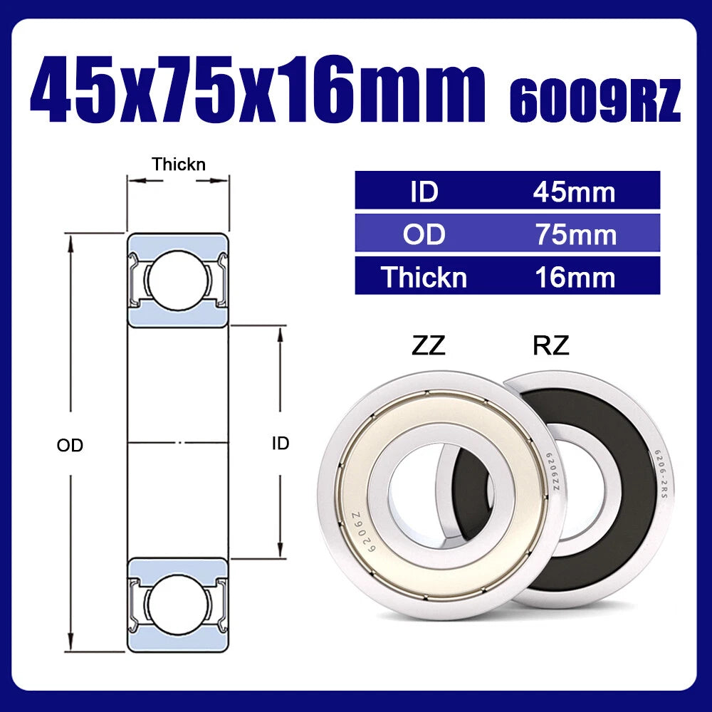 RZ or ZZ Bearings Precision High Speed Bearings Deep Groove Ball Bearing, Sealed