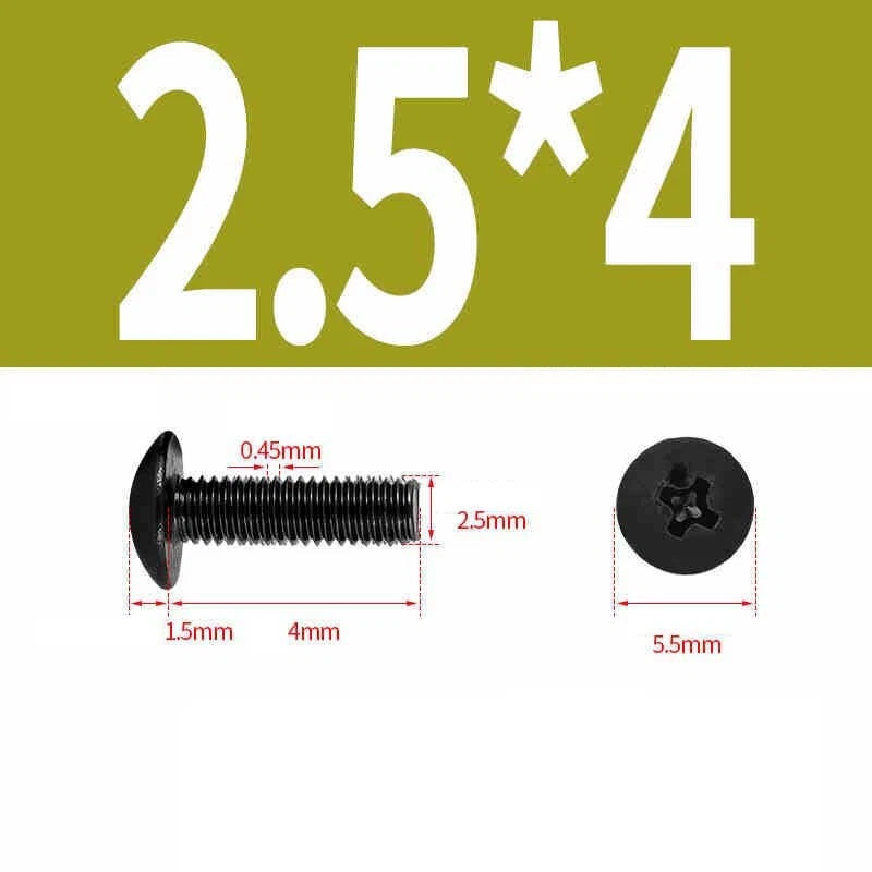 Phillips Pan Head Machine Screws — Nickel Plating & Black Zinc, M2–M6, 10 or 25 Pcs