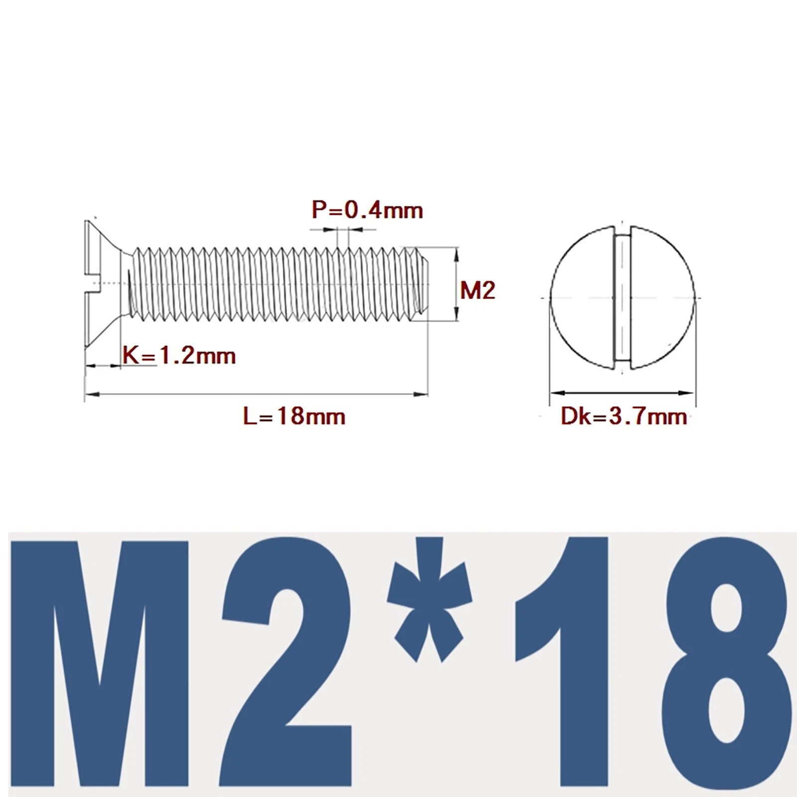 Countersunk Slotted Machine Screws M2–M8 | A2 Stainless Steel DIN 963