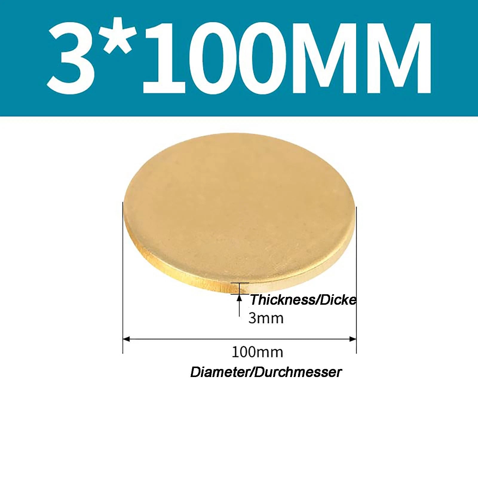 Solid Brass Discs Blanks Metal Round Sheets Thick 0.3mm - 6mm Dia 10mm - 180mm