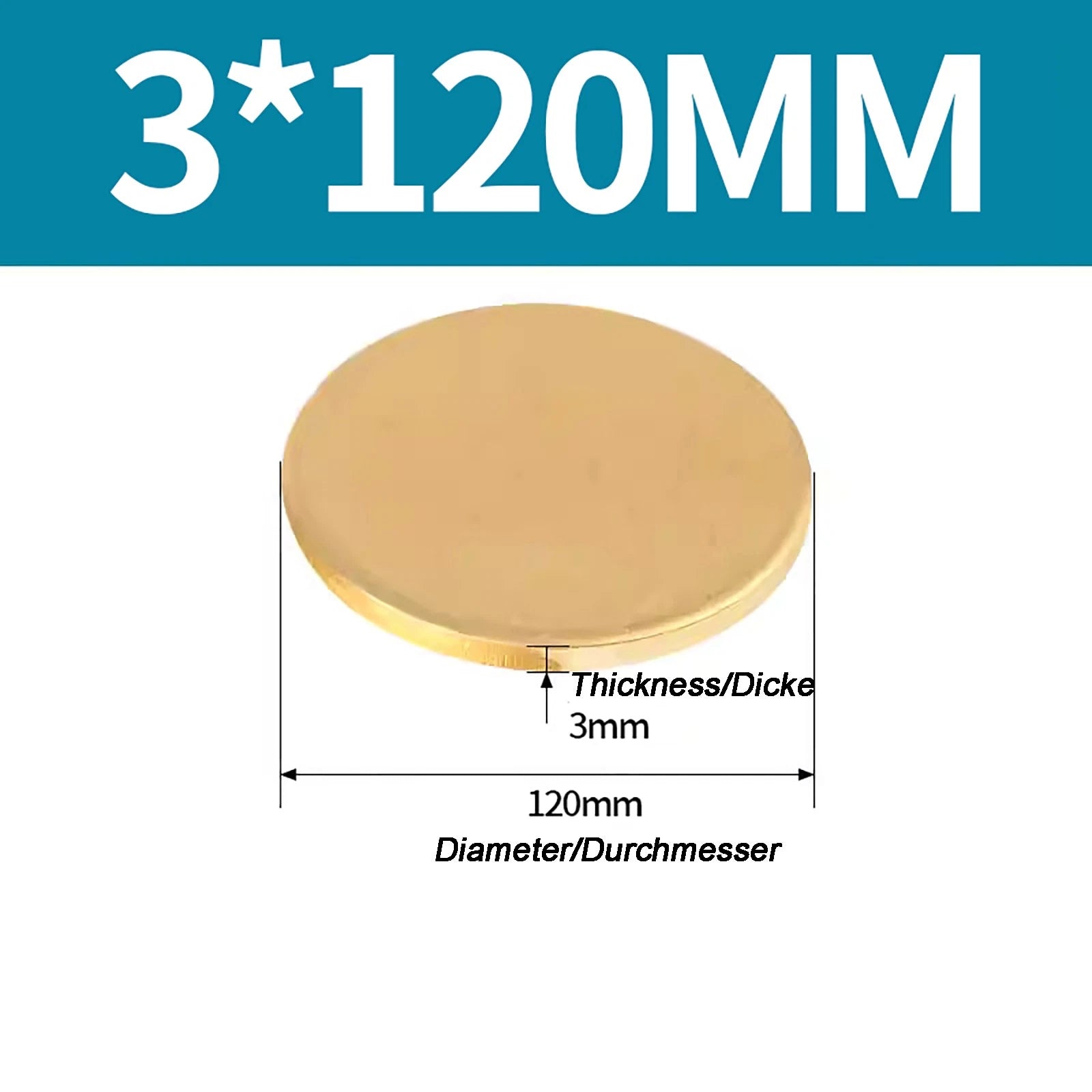 Solid Brass Discs Blanks Metal Round Sheets Thick 0.3mm - 6mm Dia 10mm - 180mm