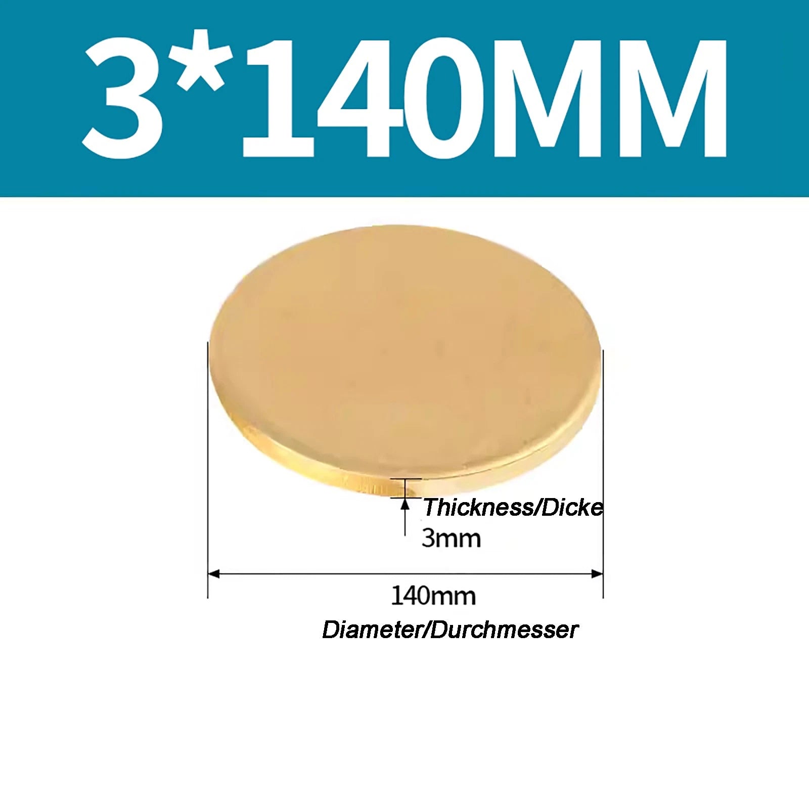 Solid Brass Discs Blanks Metal Round Sheets Thick 0.3mm - 6mm Dia 10mm - 180mm