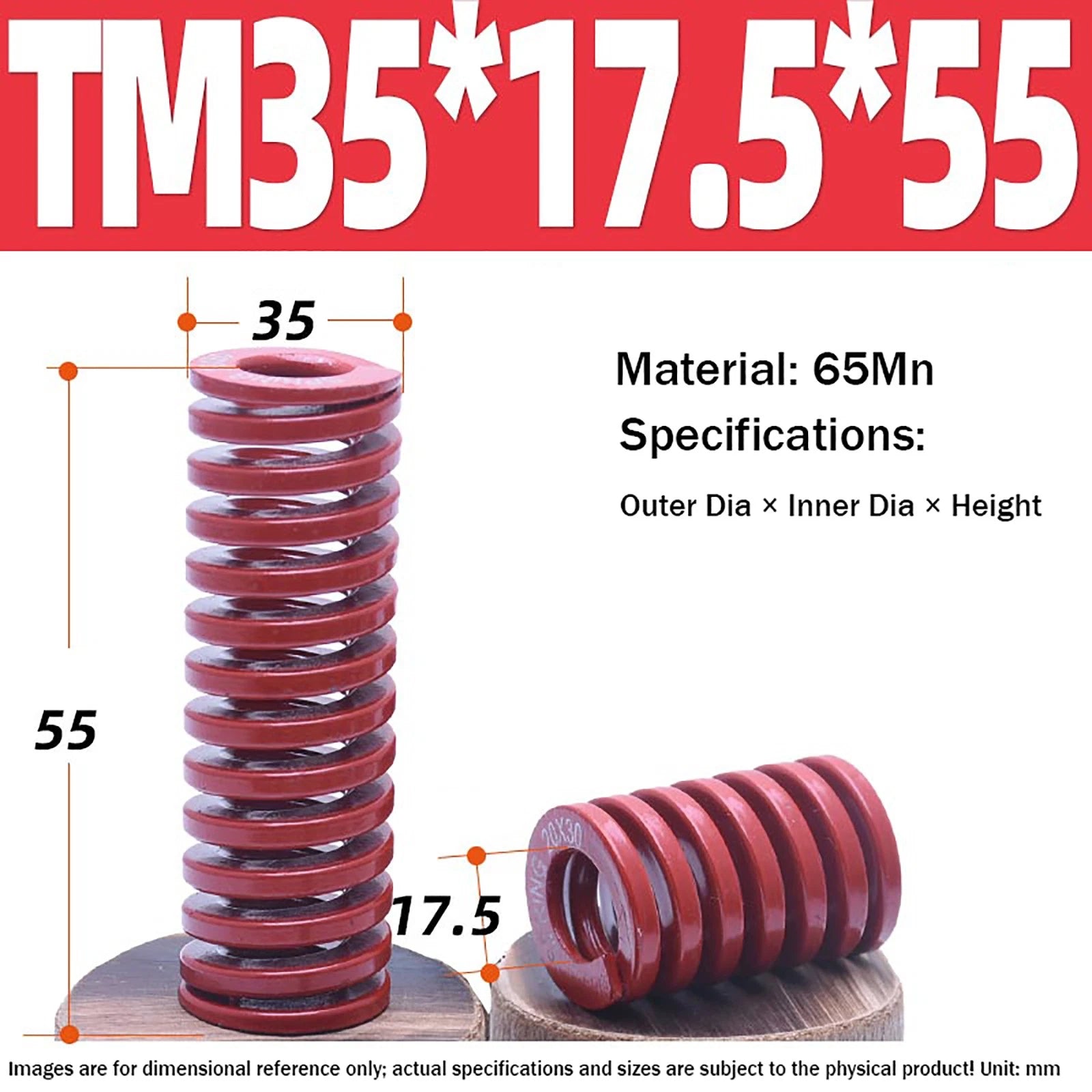 Heavy Load Duty Compression Die Spring, 8mm-50mm Diameter & Up To 400mm Long JIS