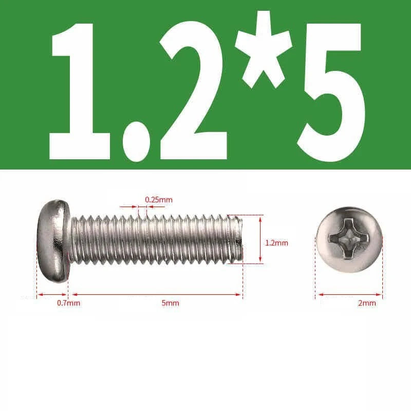 Phillips Pan Head Machine Screws M1.0–M6 | Nickel-Plated