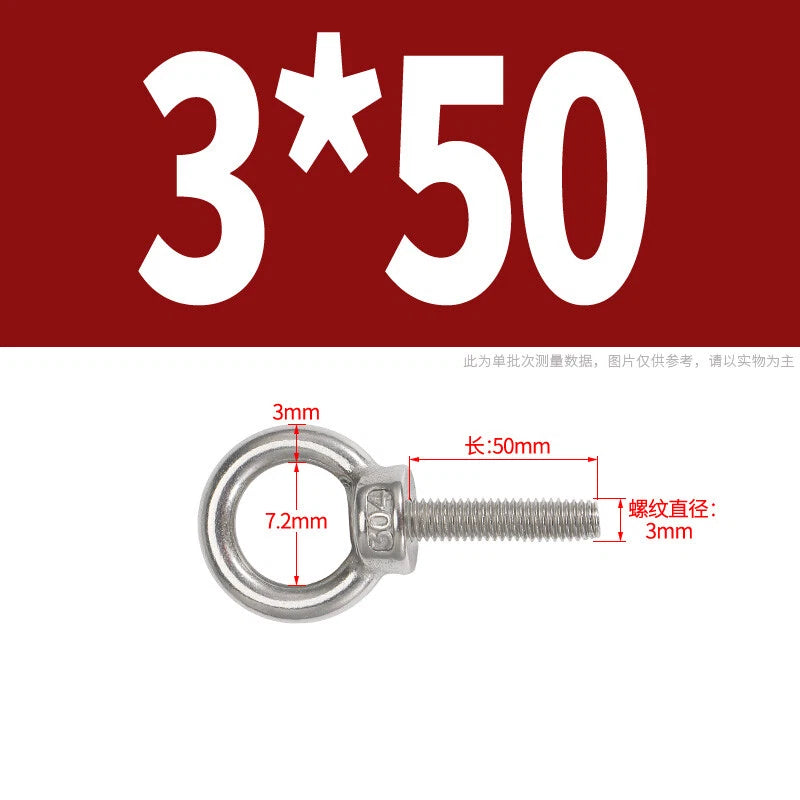 Lifting Eye Bolts A2 304 Stainless Steel M4 M5 M6 M8 M10 M12 M14 M16 M18 M20 M24