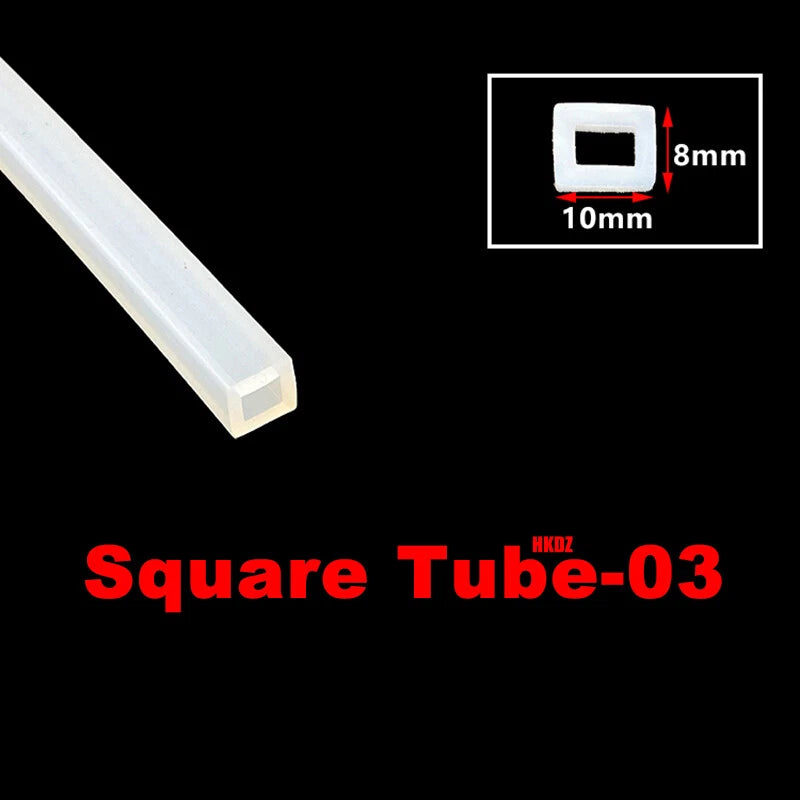 Square Silicone Rubber Hollow Tube Pipe Protector Seal Strips Width 2.5mm~108mm