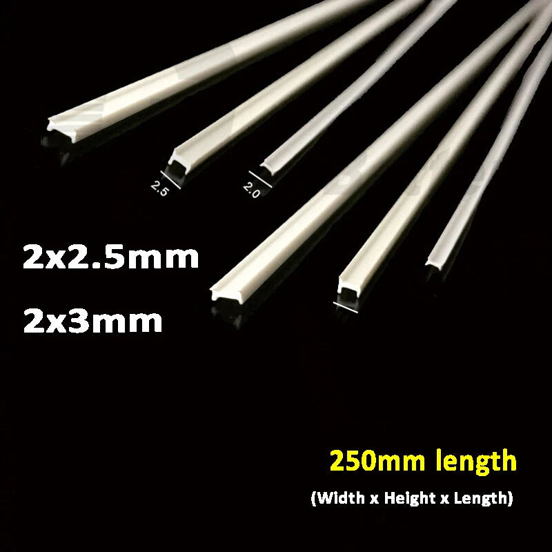 ABS Plastic Rods & Tubes – Round, Square, U/L/H-Profile Styrene Strips 250mm