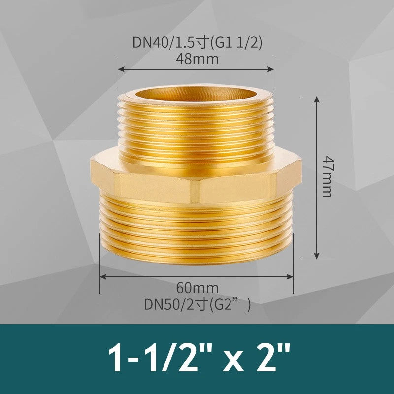 Brass BSP Male Hex Nipple Pipe Fitting — Equal & Reducing Threaded Connector