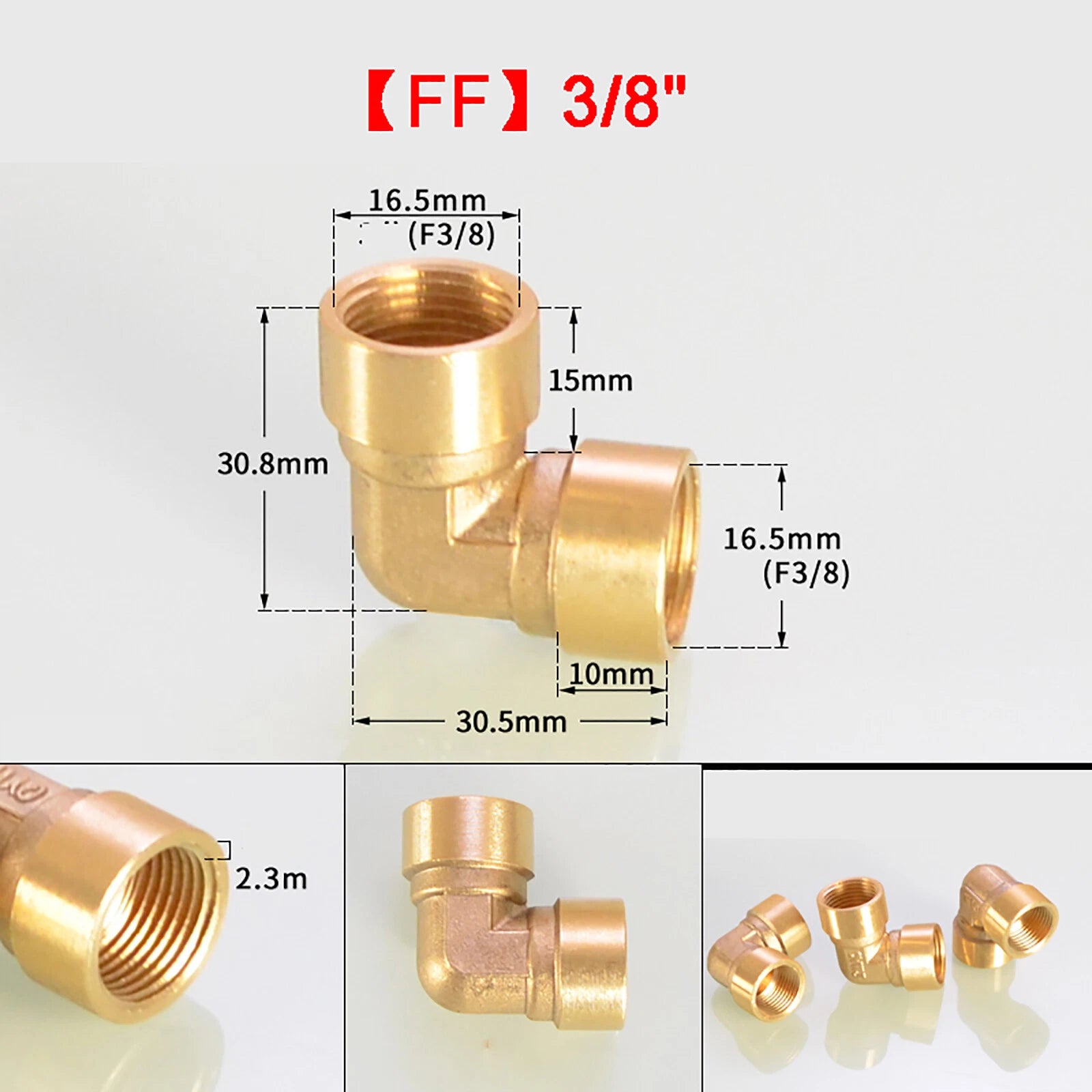 Brass 90° Elbow BSP Threaded Pipe Fitting — Equal & Reducer, 1/8" to 1/2"