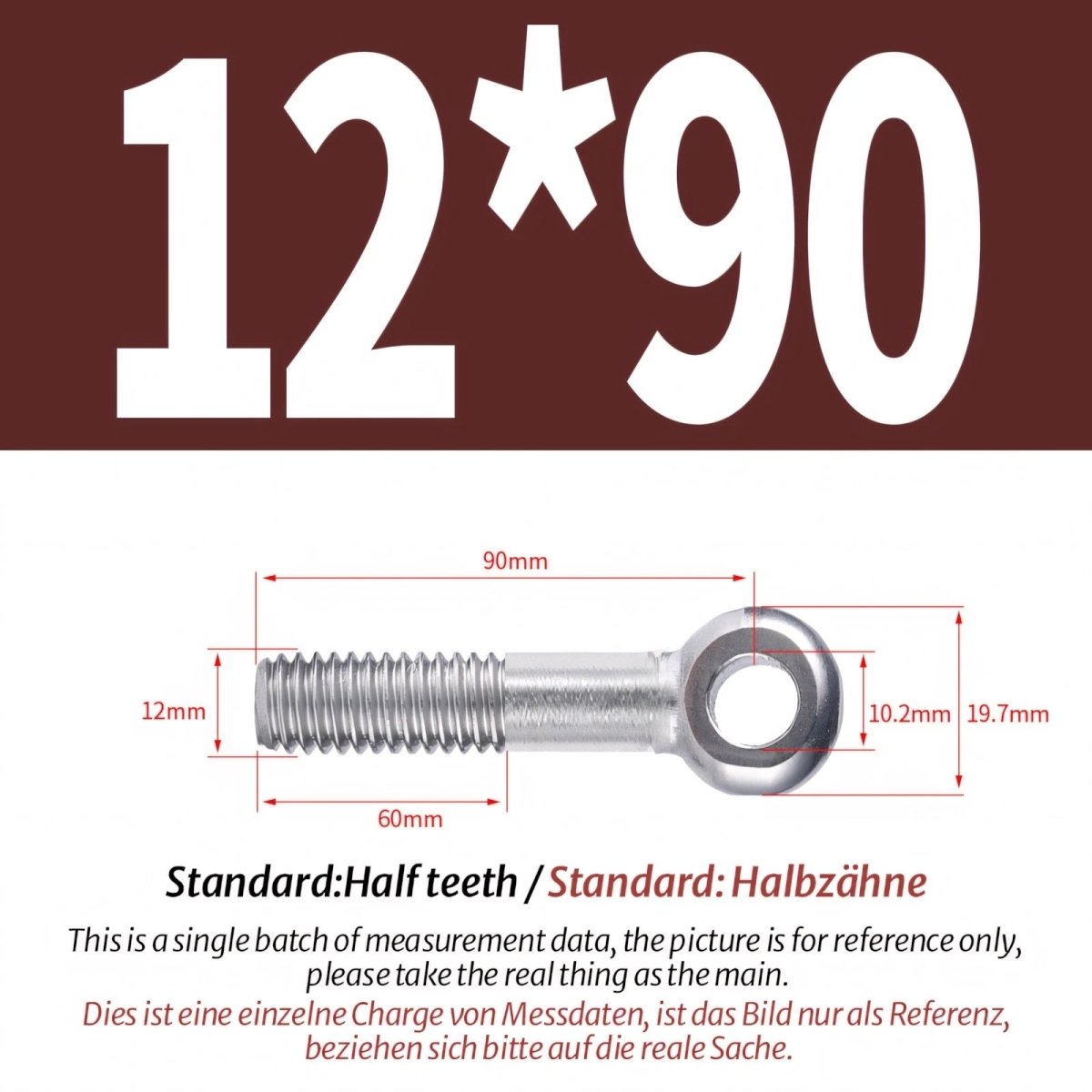 M12 M14 Stainless Steel Eye Bolts – Threaded Ring for Catenary Wire & Hanging - HomeDIYer
