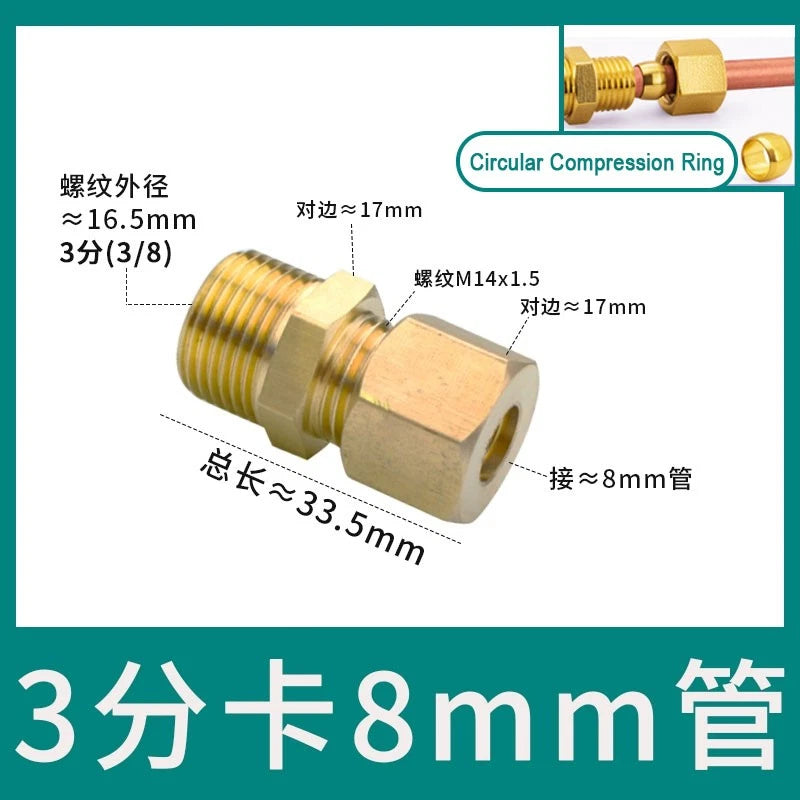 Brass Male Thread Compression Fittings – Circular, Conical & Double Ring, 1/8" to 1/2"