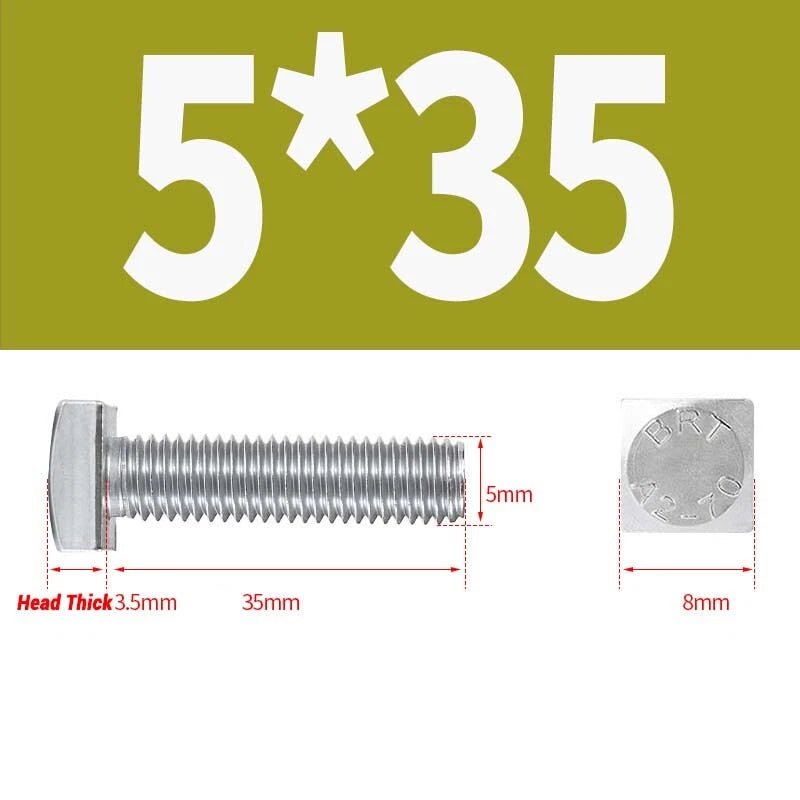 Square Head Bolts M4 M5 M6 M8 M10 M12 — A2 304 Stainless Steel, Multiple Lengths - HomeDIYer