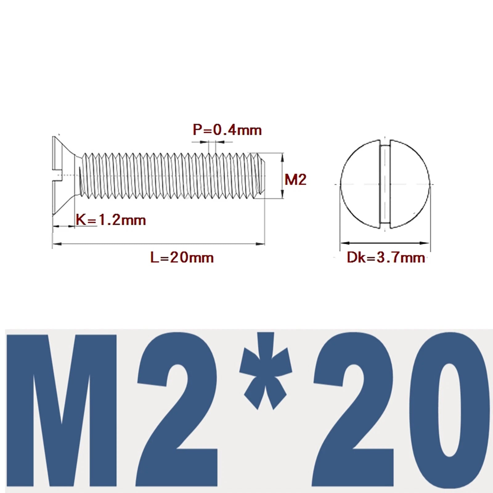 Countersunk Slotted Machine Screws M2–M8 | A2 Stainless Steel DIN 963