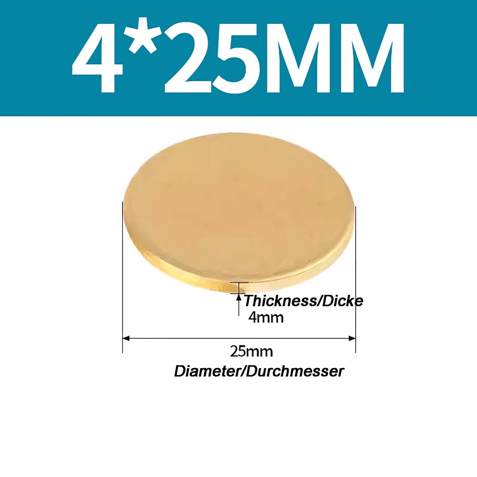 Solid Brass Discs Blanks Metal Round Sheets Thick 0.3mm - 6mm Dia 10mm - 180mm