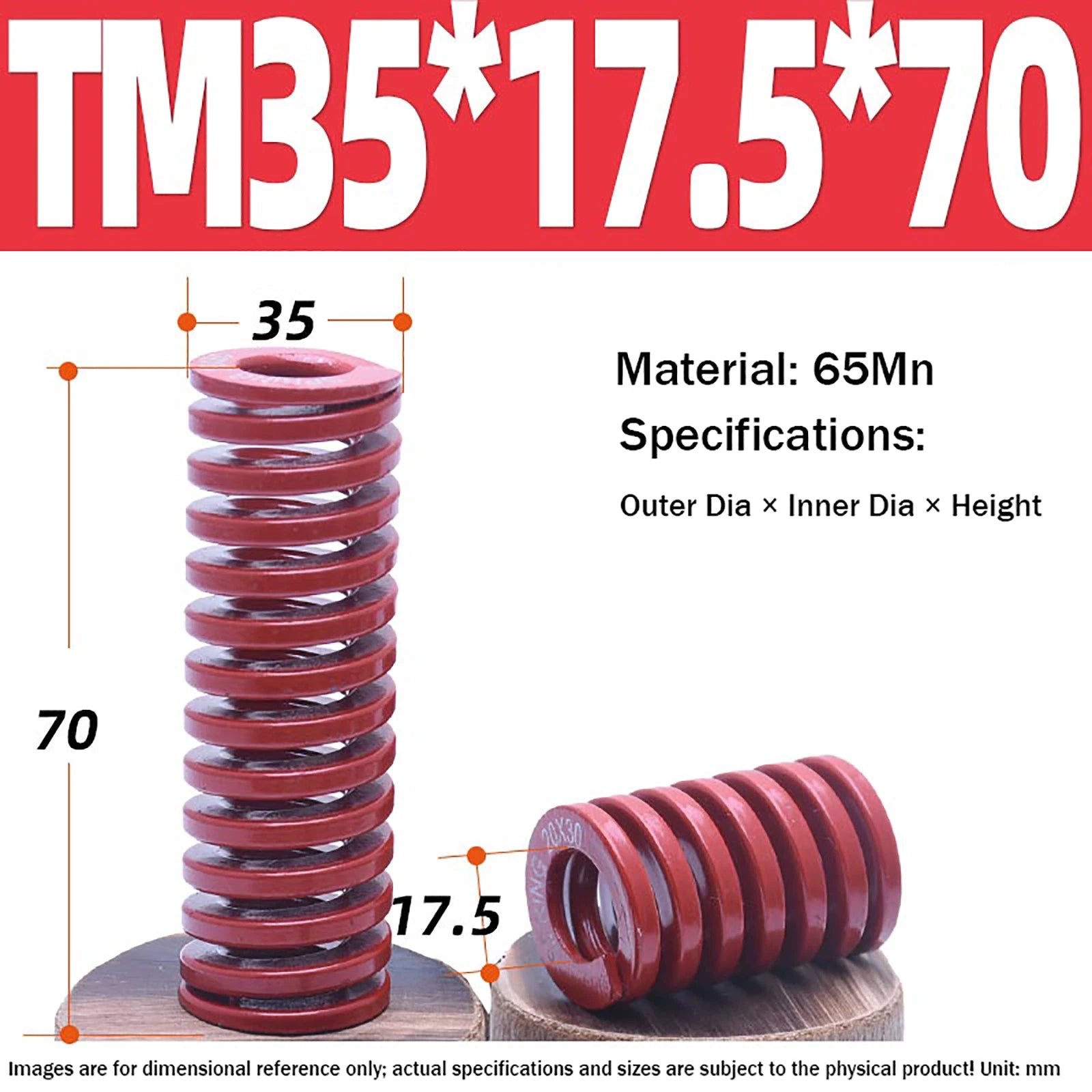 Heavy Load Duty Compression Die Spring, 8mm-50mm Diameter & Up To 400mm Long JIS