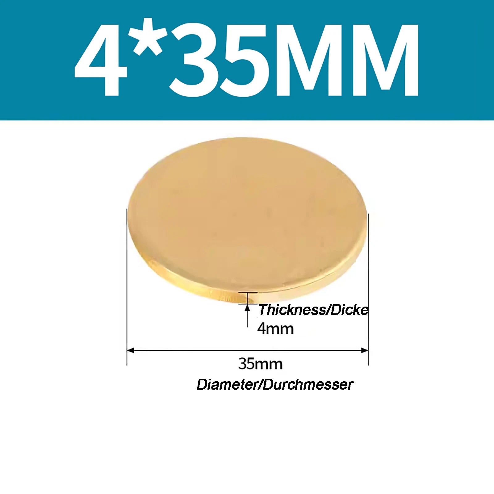 Solid Brass Discs Blanks Metal Round Sheets Thick 0.3mm - 6mm Dia 10mm - 180mm