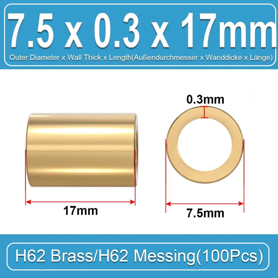 Brass Round Tube Pipe Hollow 2 2.5 3 3.5 4 4.5 5 6mm~10mm Many Sizes and Lengths