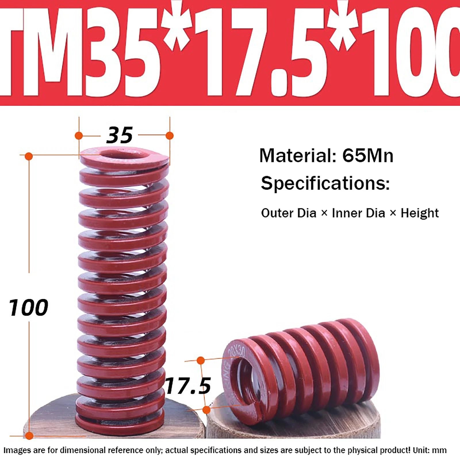 Heavy Load Duty Compression Die Spring, 8mm-50mm Diameter & Up To 400mm Long JIS