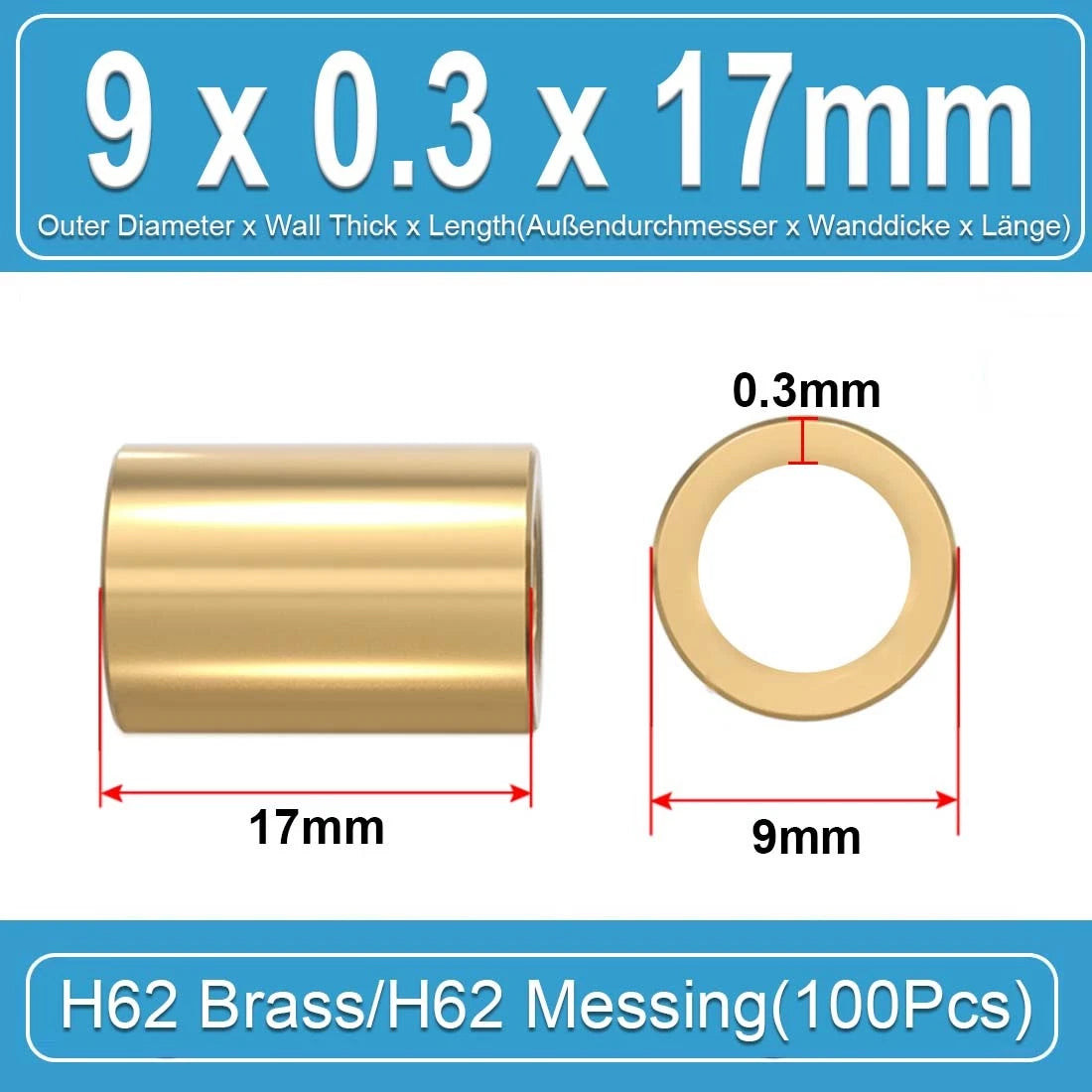 Brass Round Tube Pipe Hollow 2 2.5 3 3.5 4 4.5 5 6mm~10mm Many Sizes and Lengths