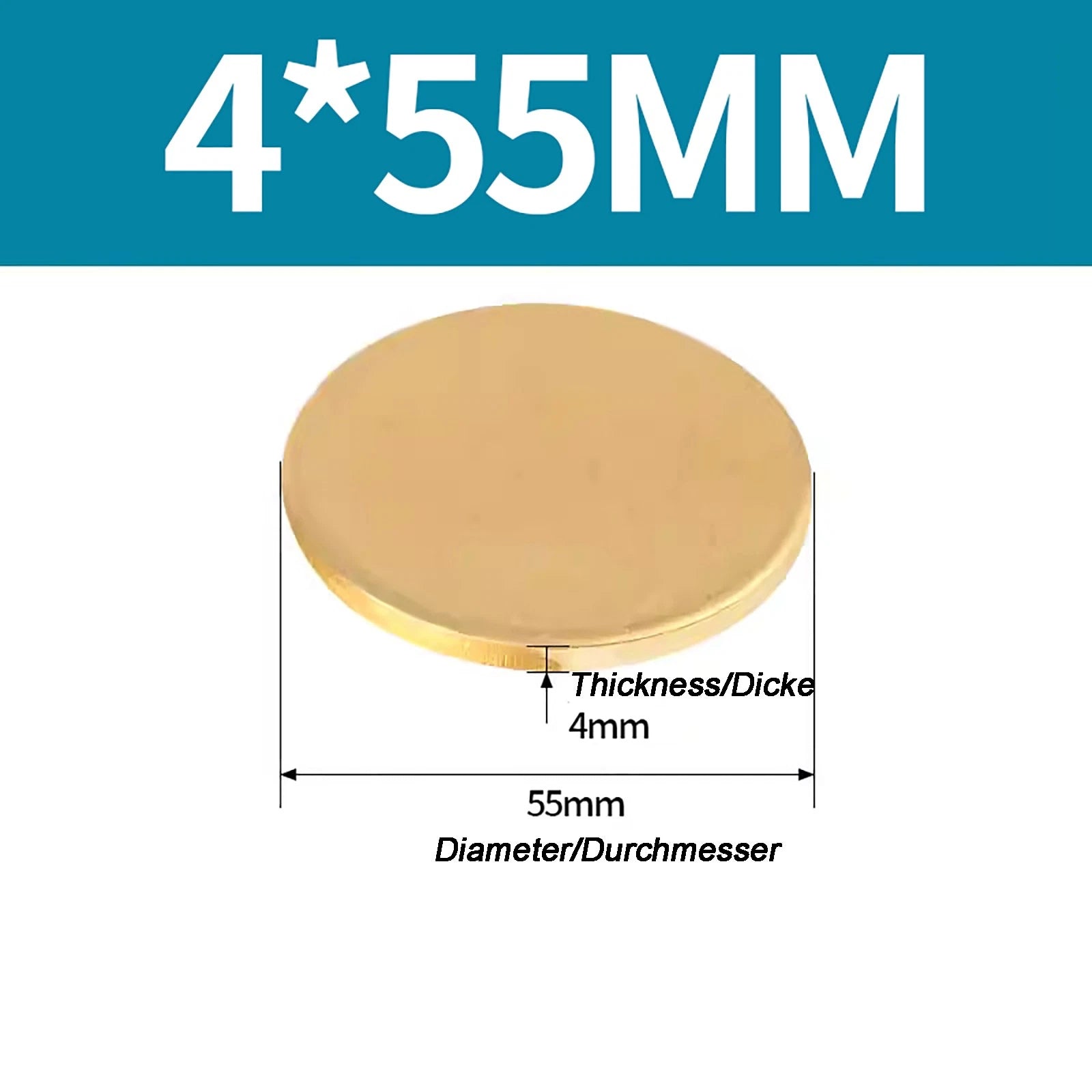 Solid Brass Discs Blanks Metal Round Sheets Thick 0.3mm - 6mm Dia 10mm - 180mm