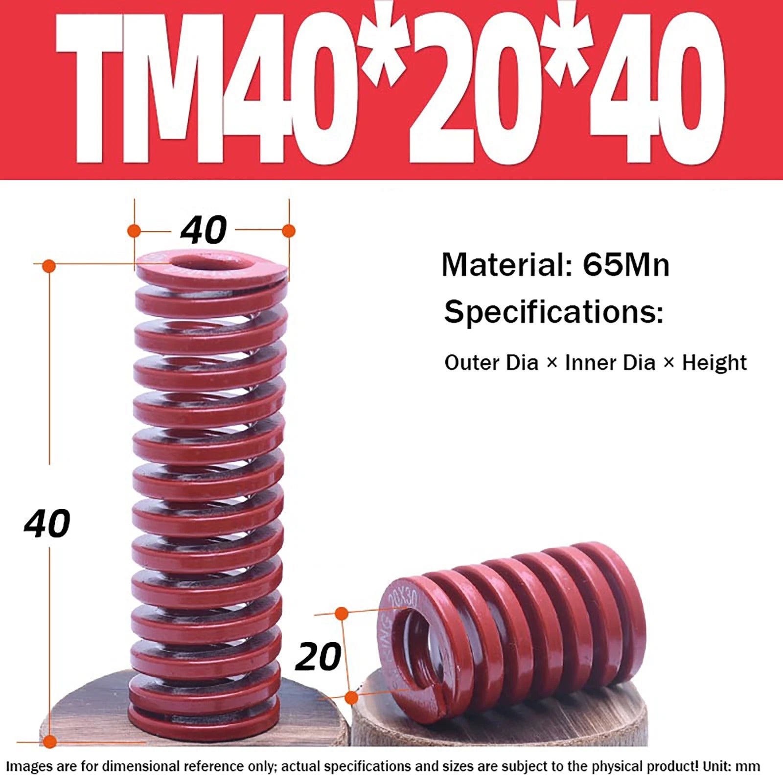 Heavy Load Duty Compression Die Spring, 8mm-50mm Diameter & Up To 400mm Long JIS