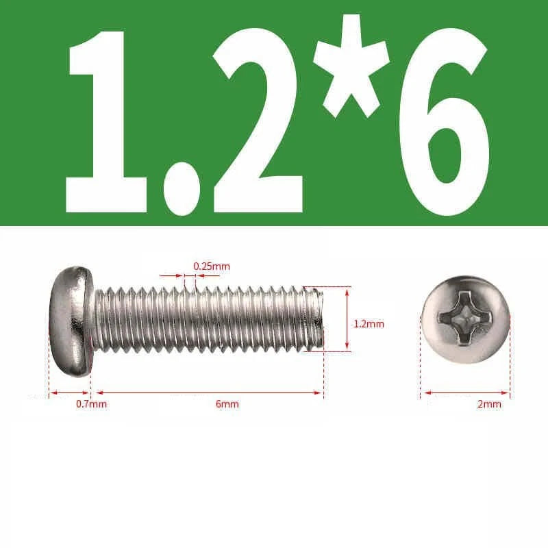 Phillips Pan Head Machine Screws M1.0–M6 | Nickel-Plated