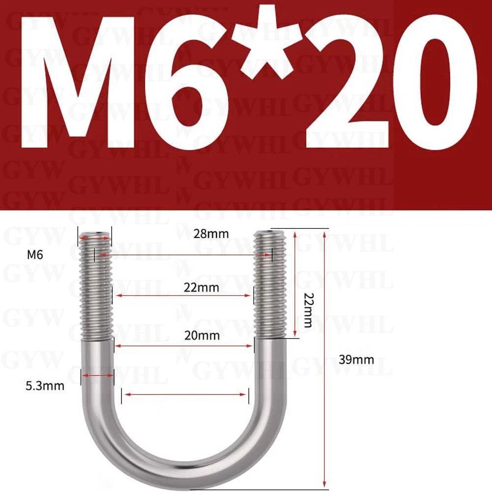Marine Grade Round Bend U - Bolts — A2 & A4 Stainless Steel, M6 to M20 - HomeDIYer