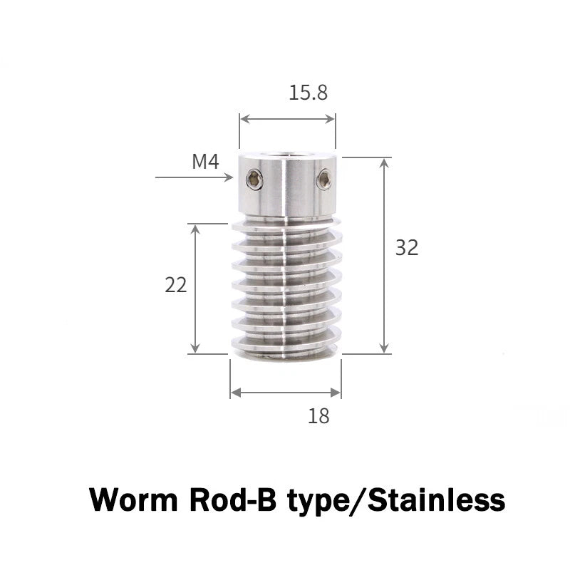 1 Module Nylon Precision Worm Gears 15 - 80 Teeth Worm Gear Wheel & Worm Shaft