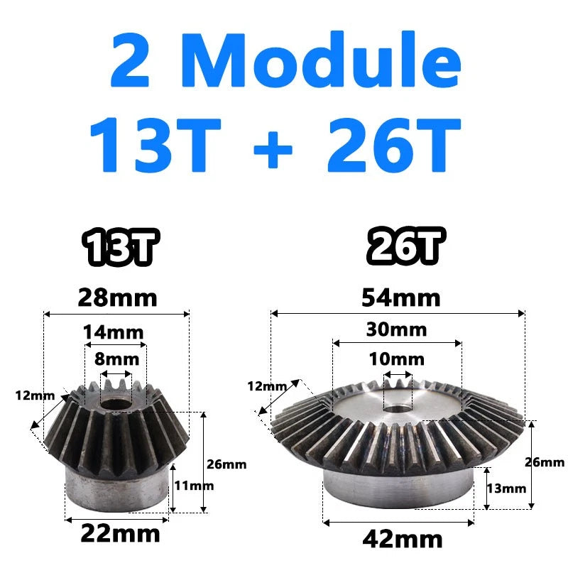 Precision Bevel Gears 0.5/1/1.5/2/2.5 Module 12/24 Teeth -35/70 Teeth Bevel Gear