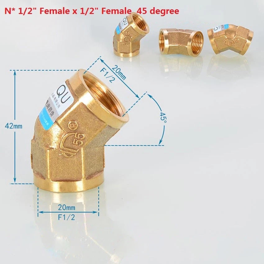 Brass NPT Pipe Fittings – 1/2" & 3/4" Male Female Thread Adapter Connector