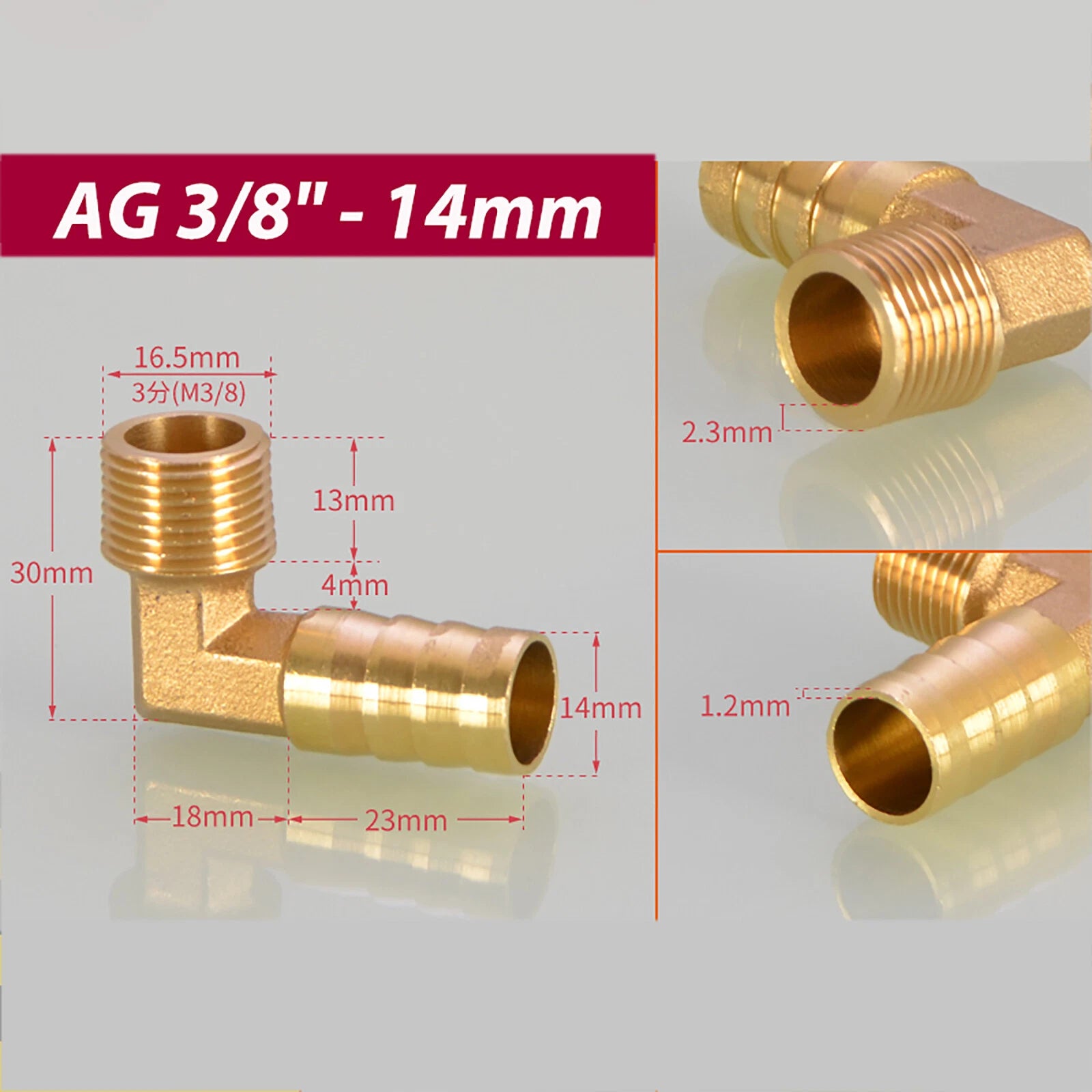 Brass 90° BSP Male Elbow x Barbed Hose Tail Fitting – Air & Water Pipe Connector