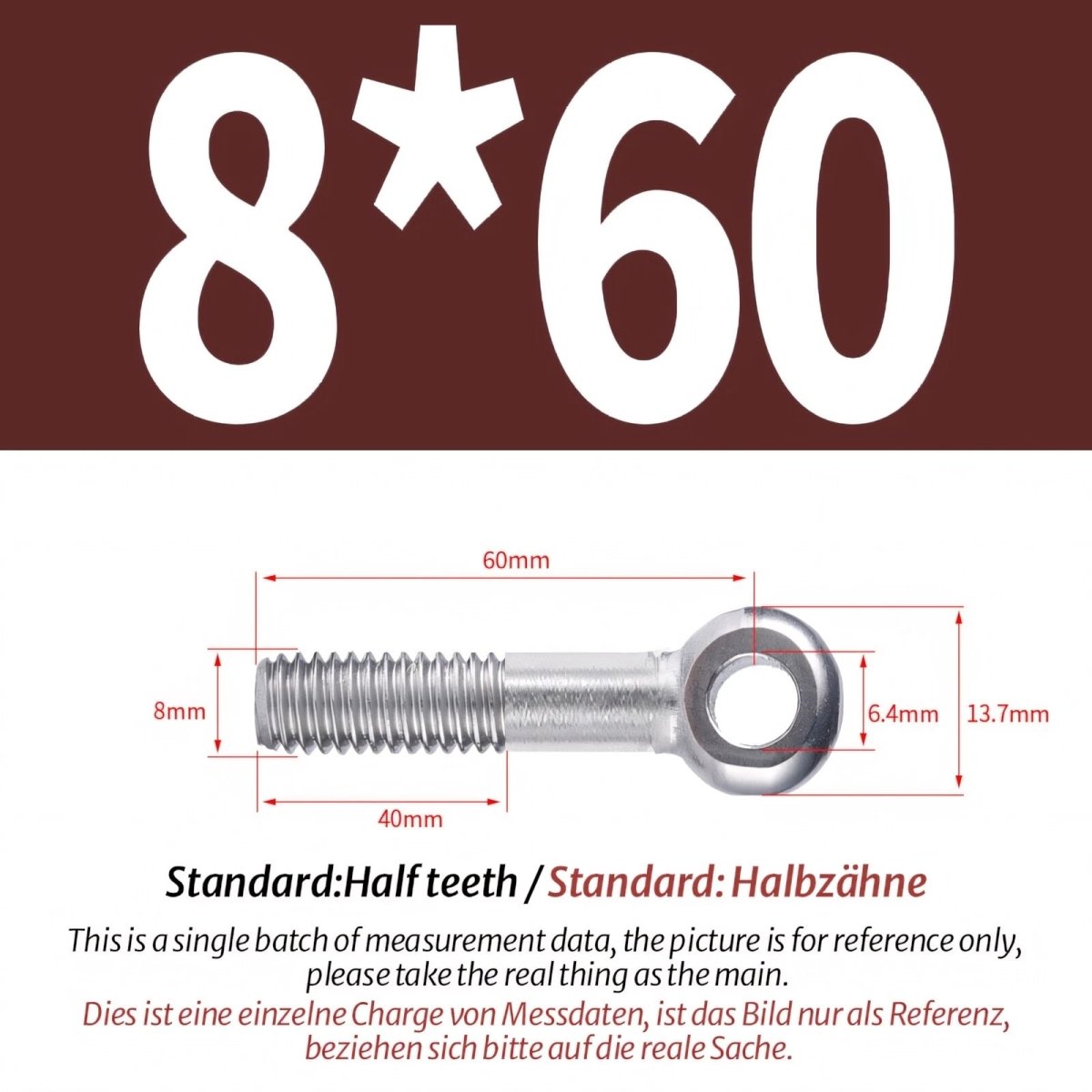 M8 M10 Stainless Steel Eye Bolts A2 — Threaded Ring Screws for Catenary Wire & Hanging - HomeDIYer